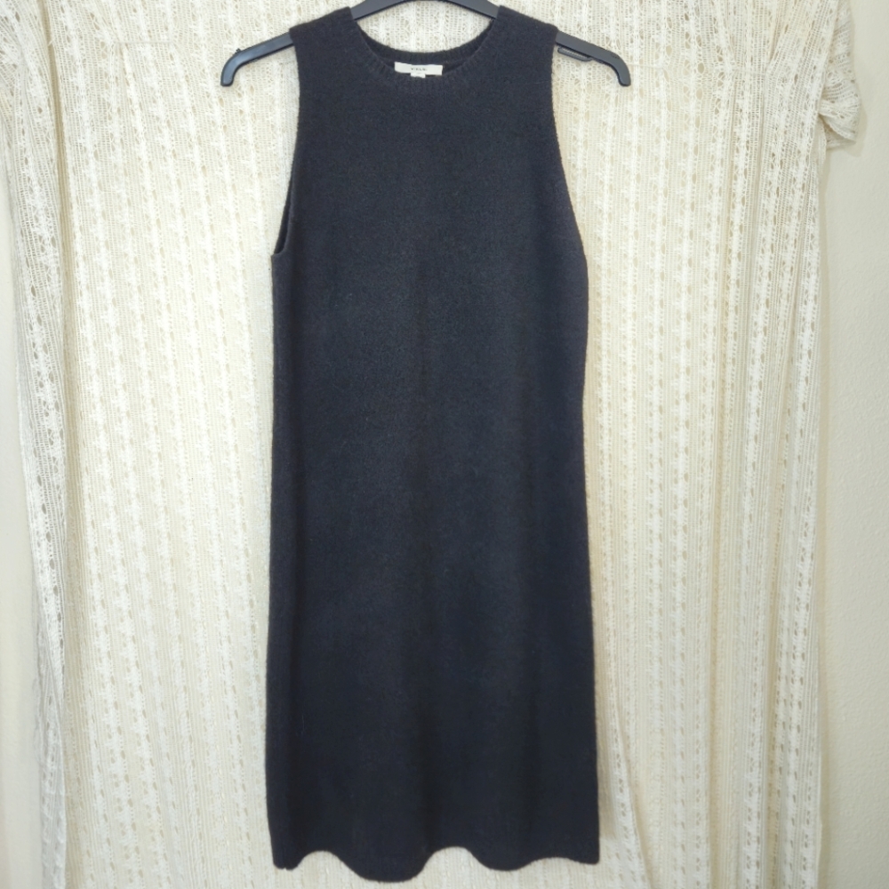 Vince Wool Black Sleeveless Sweater Dress Size Medium